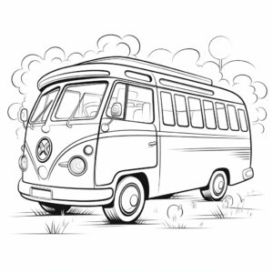 coloring page for kids, full body, white background, clean line art, bus