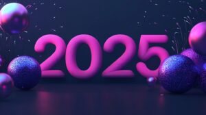 Show creative number "2025". With New Year's style, large areas of blank space, symmetrical composition and minimalist style. Suitable for advertising or promotional materials. Simple lines and high resolution.......... --ar 16:9 --v 6.1